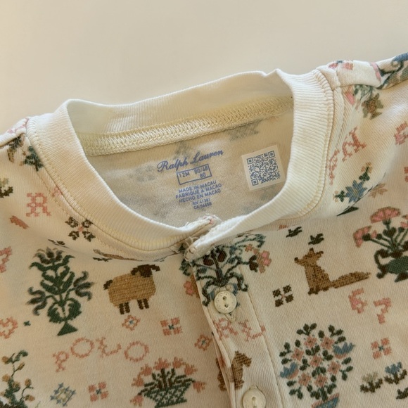 Ralph Lauren Baby Girl Cotton Henley Top & Legging Set - Picture 9 of 15